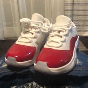 Red and white Air Jordan’s
